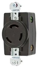 Hubbell HBL3330, Locking Device Receptacle, Lkg Rcpt, 30A 125/250V, 3P3W, 1 PC