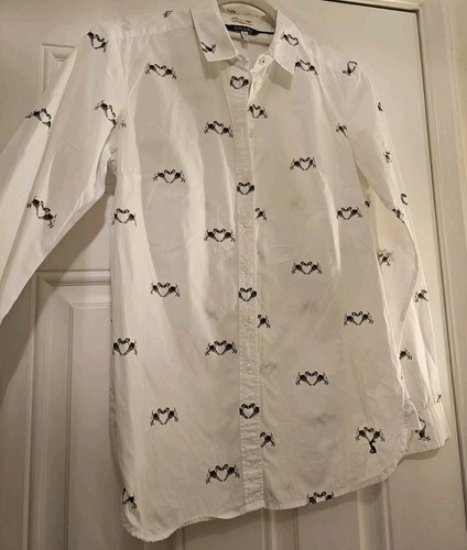 Joules Gr. 6 Lucie Print Shirt weiß Hunde
