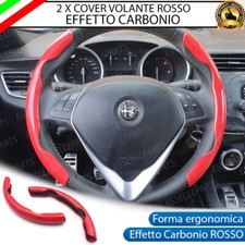 2 X COVER VOLANTE EFFETTO CARBONIO COLORE ROSSO PER FERRARI F430