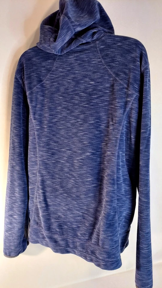 Sudadera con capucha para mujer blanca azul sierra manga larga con agujeros para el pulgar talla grande Foto 3 de 4