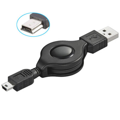 K07 Mini USB Kabel, ausziehbar, USB A auf Mini USB 5pin, 80cm Adapter   Flexibel