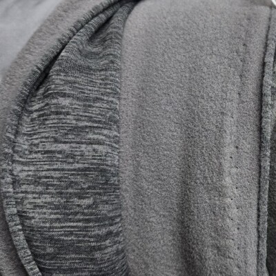Polartec  Hardface  Wind Pro Jersey Fleece 52'' Lt.Gry/Dk.Gry Fabric by the Yard