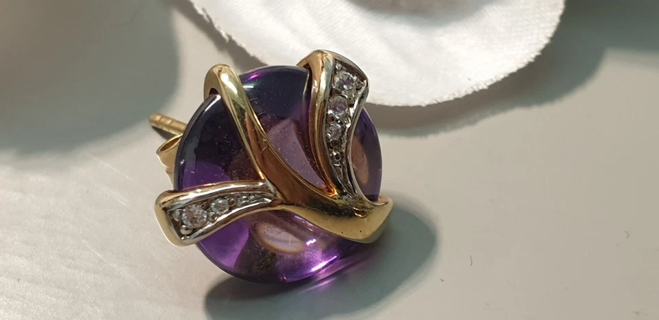 Zauberhafte, größere Ohrstecker von Pierre Lang /PL Österreich lila Kristalle - Bild 3 von 4