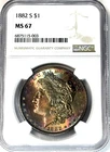 1882 S Toned Morgan $ NGC MS 67💎💎Godzilla High Grade Rainbow Toning💎💎VIDEO