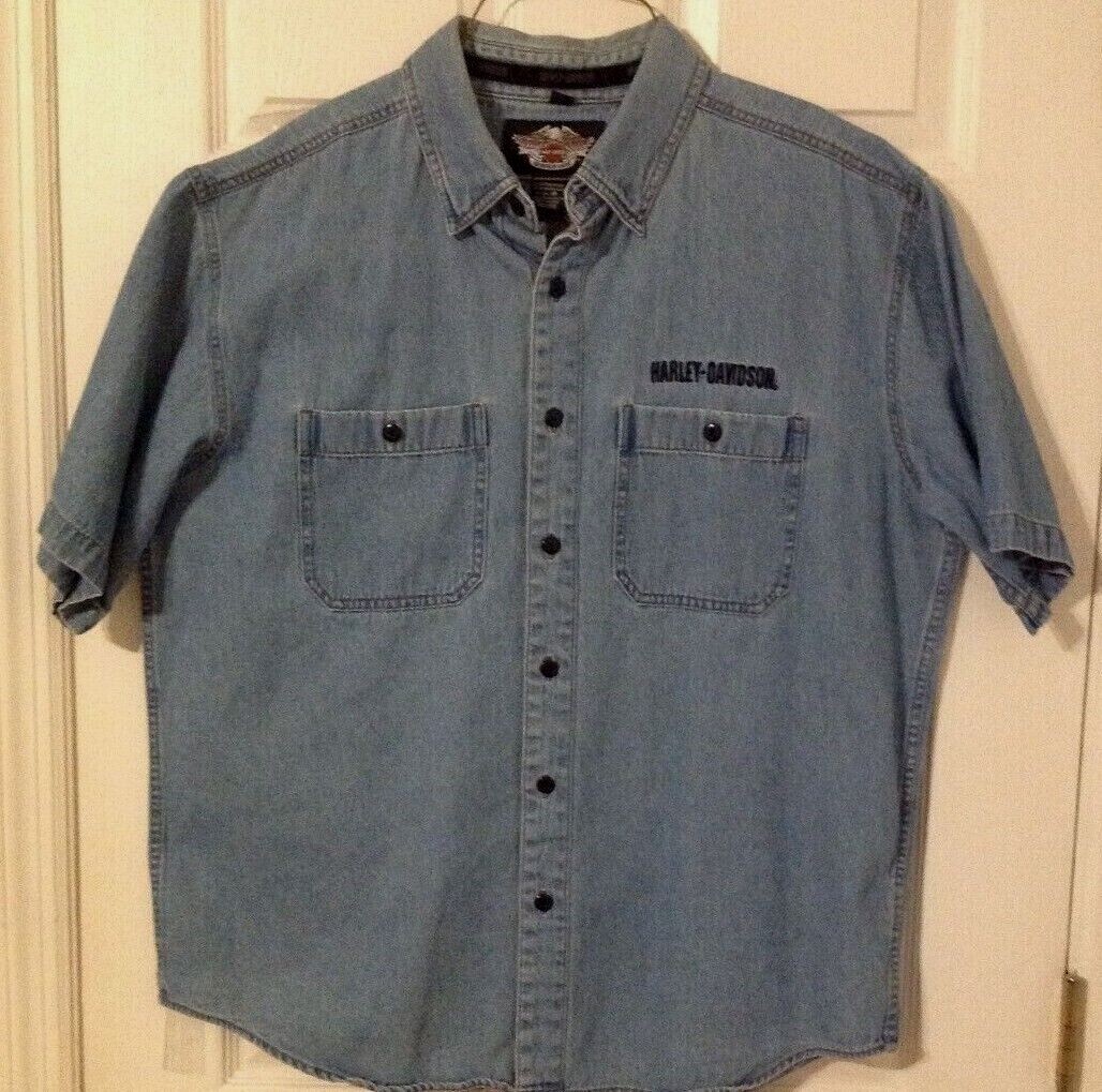 Harley Davidson Men's Short Sleeve ButtonDown Shirt … Gem