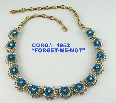 CORO  , COLLIER ''FORGET-ME-NOT'' , USA 1952