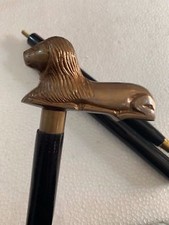 Vintage Antique Brass Lion Head Handle handmade Wooden Walking Stick Cane
