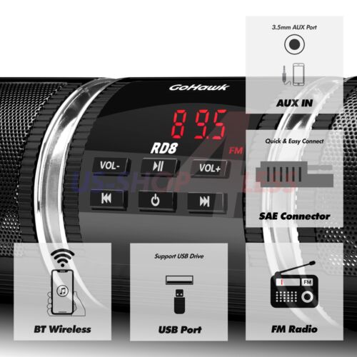 Bluetooth Motorcycle Stereo Speaker Soundbar Audio Radio MP3 System ATV 4Wheeler - Picture 4 of 10