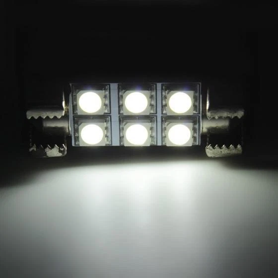 8x Xenón Blanco 36MM 6SMD 5050 Festón Bombillas LED Lámparas Para Interior Coche Foto 2 de 4