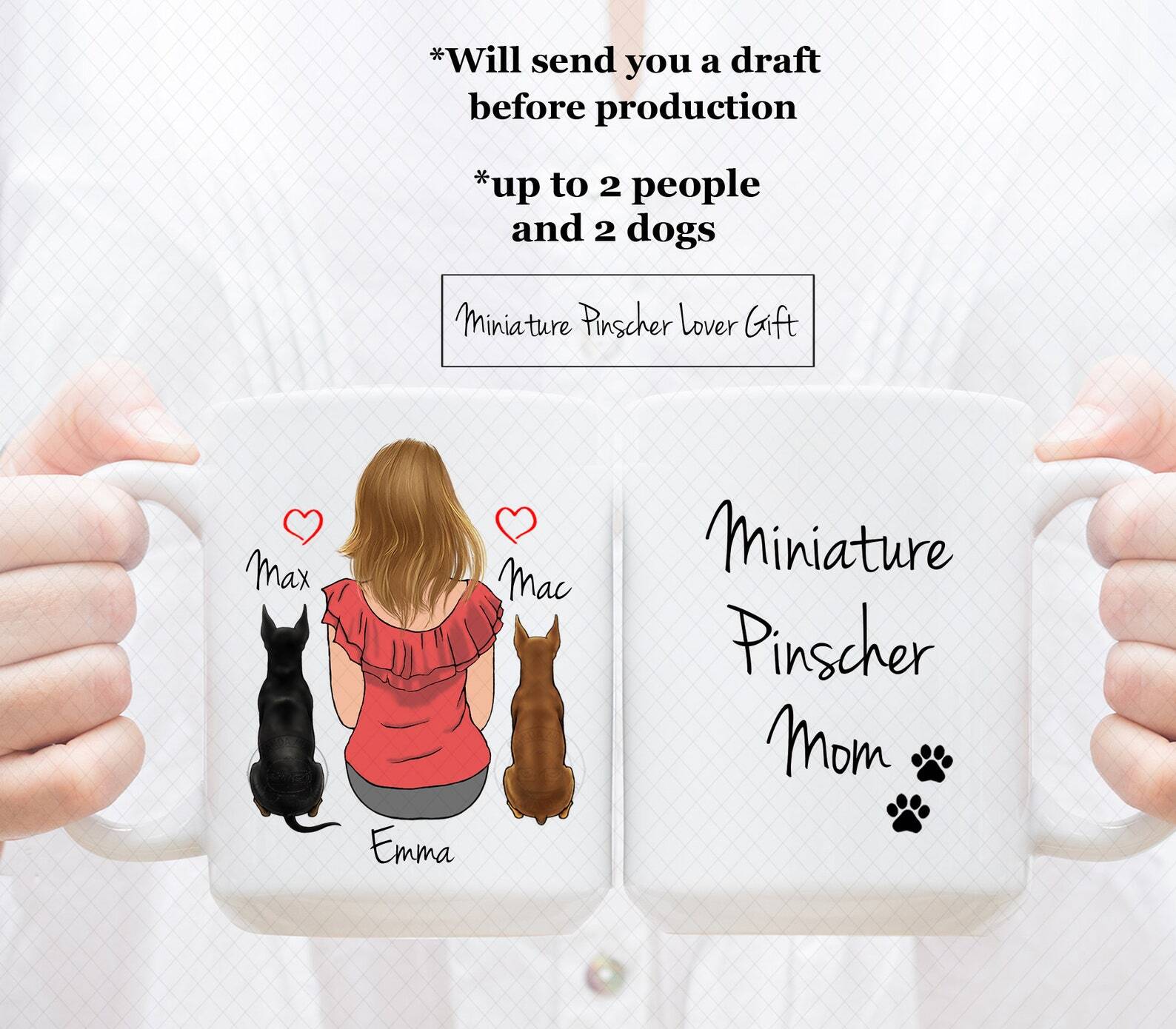 Custom Miniature Pinscher Mug Miniature Pinscher Dad Mug Miniature Pinscher Mom