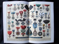 Orden I und II, Chromo-Lithografien aus Brockhaus 14. Aufl.