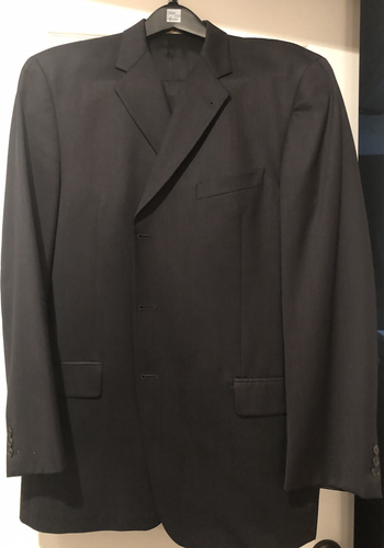 Joseph Abboud mittelschwerer dunkelgrauer schwarzer Anzug 100% Wolle Hose 38 Jacke 44 L - Bild 5 von 18