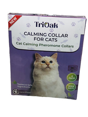  TriOak 4 Pack Calming Collar for Cats, Cat Calming Collar, Calming Pheromone  