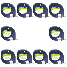 10PK 91330 White Paper Refills for DYMO LetraTag LT100T/100H Label Tape 1/2"x13'