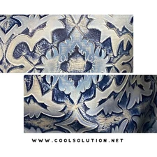 Embossed Leather Laredo Blue Jeans, Custom Cuts, Leather Sheets for Bags, Shoes