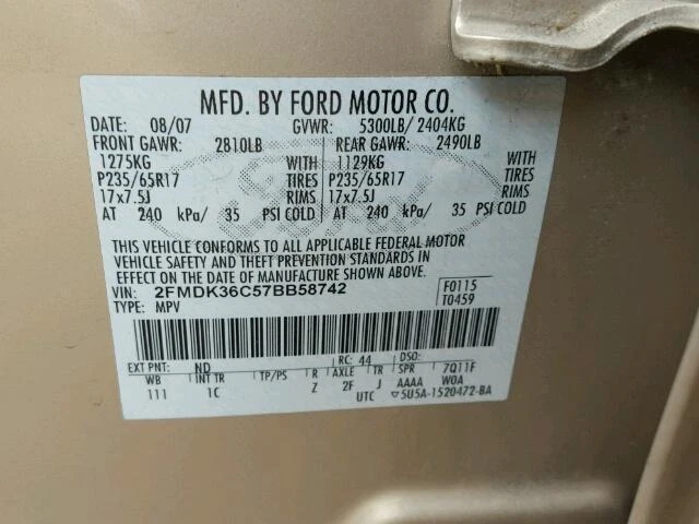 Used Front Wheel Hub fits: 2007 Ford Edge Front Front Grade A - Image 3 of 4