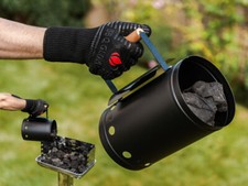 BLACK CHIMNEY CHARCOAL STARTER LIGHTING KIT LIGHT QUICKLY BARBEQUE BBQ LIGHTER