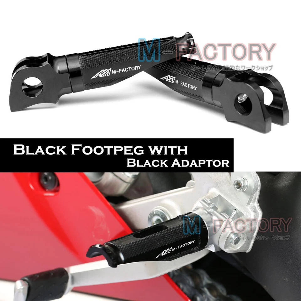 Clavijas de pie delanteras Billet negras para Honda CBR1000F 87-91 92 93 94 95 96 97 Foto 2 de 4