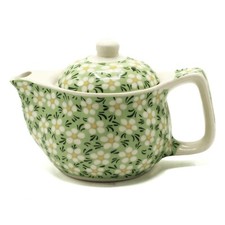 Gorgeous Small Green Daisy 350ml Teapot With Infuser - Just Teapot or Add Cups