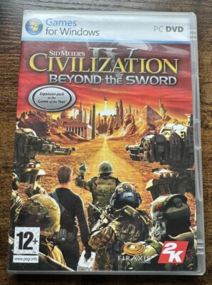 PC DVD Rare Sid Meiers Civilization IV Beyond the Sword Video GameVTG + Manual