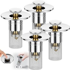 3 in 1 Sink Drain Strainer with Hair Catcher,4PCS Stainless Steel P... Fast Ship