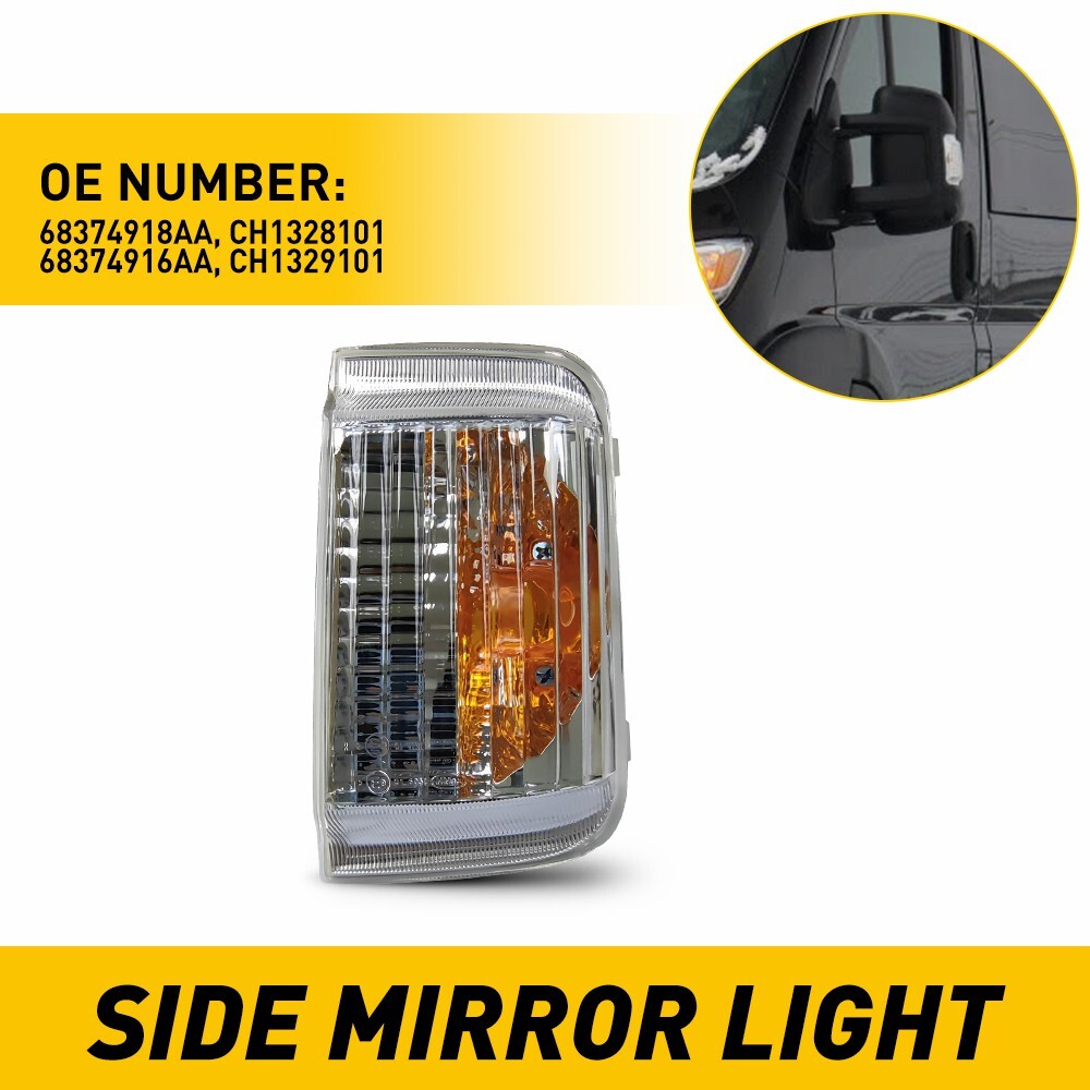Left & Right Turn Signal Mirror Indicator Light for Promaster 1500 2500 3500 Models