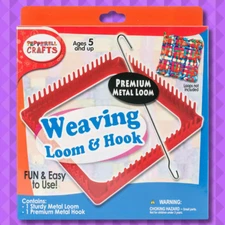 Pepperell Weaving Pot Holder Loops Metal Loom & Hook Set