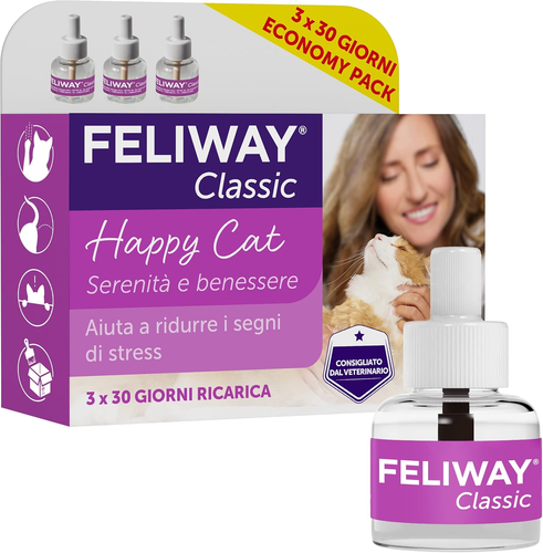 ® Classic – Antistress Calmante per Gatti – 3X Ricariche Da 48 Ml - Feromoni Ril - Foto 7 di 12