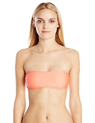 SPLENDID WOMEN'S STRAPLESS BANDEAU BIKINI SWIM TOP ORANGE X SMALL