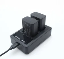 2 x Battery & LCD Dual Charger For Sony Alpha SLT- A33 SLT- A35 SLT- A55 SLT-A37