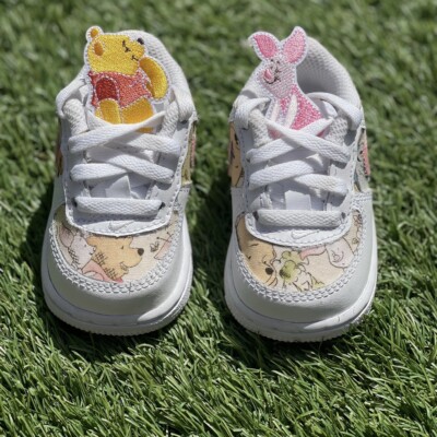 Winnie The Pooh Piglet Style Toddlers/kids Custom Air Force 1's