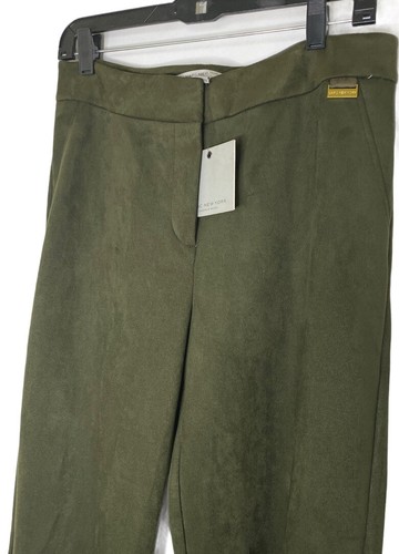 Damengröße 8 Caprihose Marc NY Andrew Marc olivfarbenes Wildlederimitat 89 $ neu mit Etikett - Bild 5 von 12