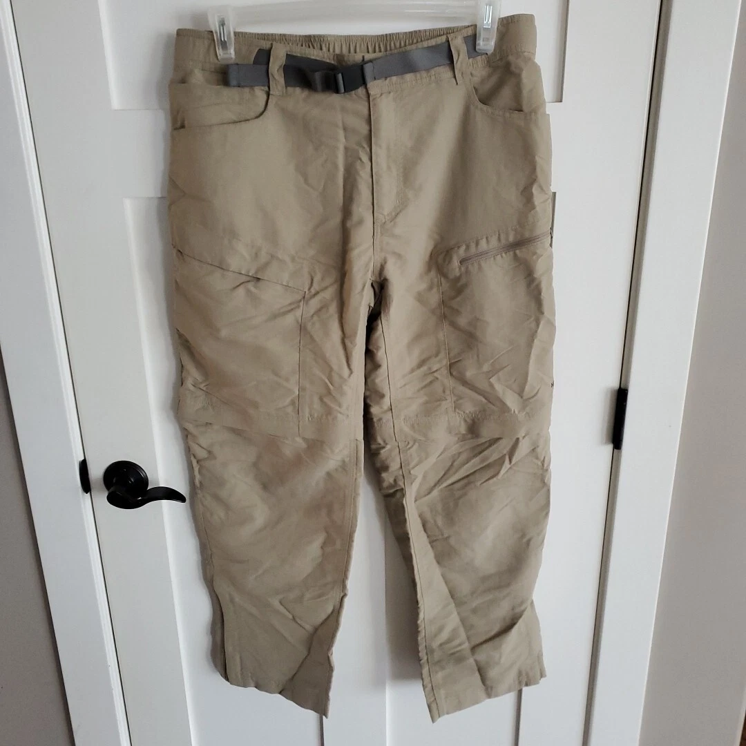 The North Face Hiking Pants Mens Large Short Convertible Belt Nylon Gorpcore Tan