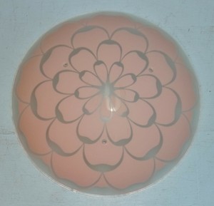 Vintage Round Frosted Glass W Pink Flower Ceiling Light Cover