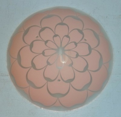 Vintage Round Frosted Glass W Pink Flower Ceiling Light Cover