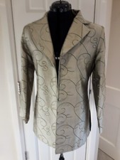 Silk Embroidered Shibumi Jacket Size 14.  Wedding, Formal, Party