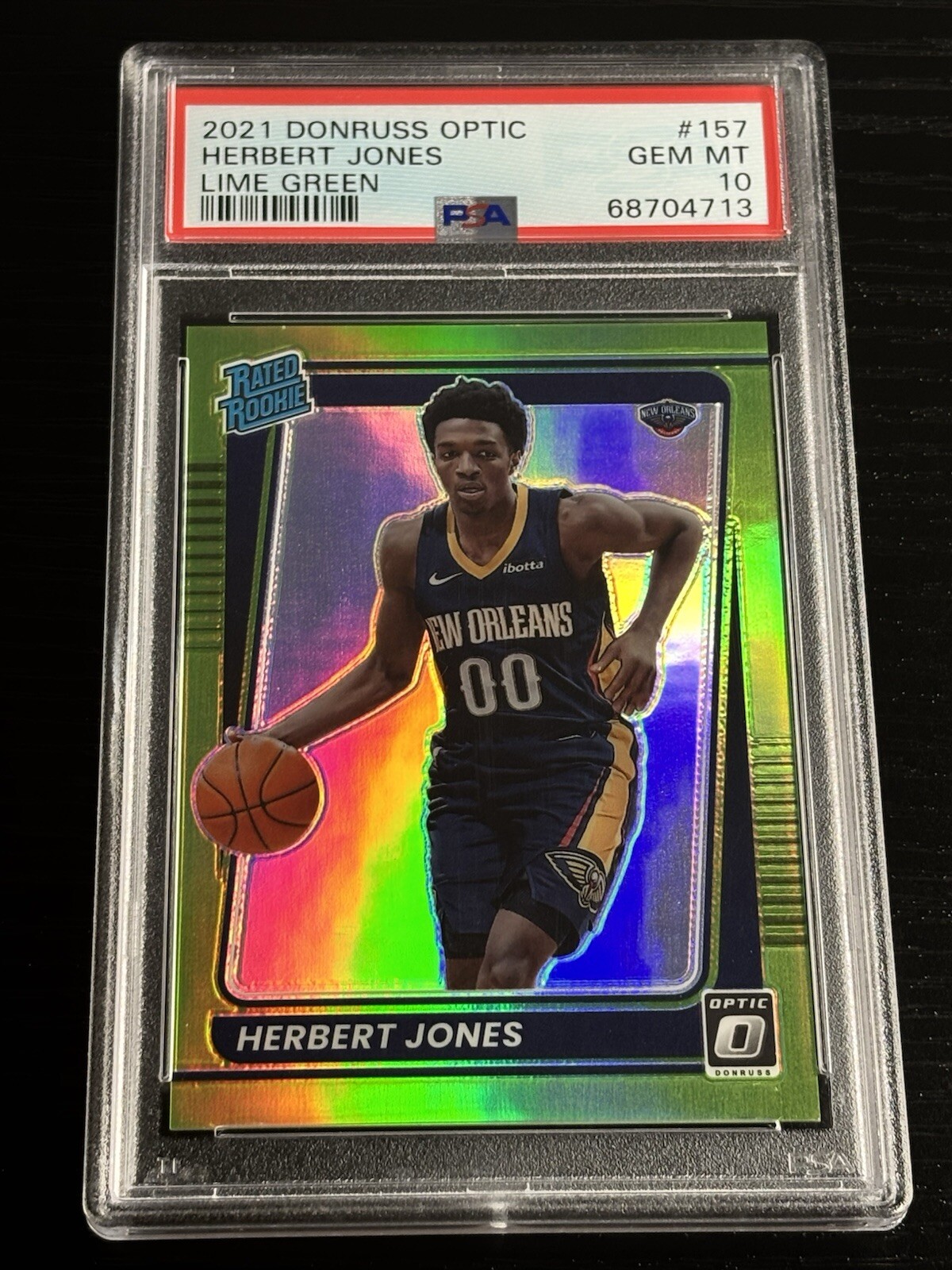 2021-22 Donruss Optic Rated Rookie Lime Green /149 #157 Herbert Jones PSA 10