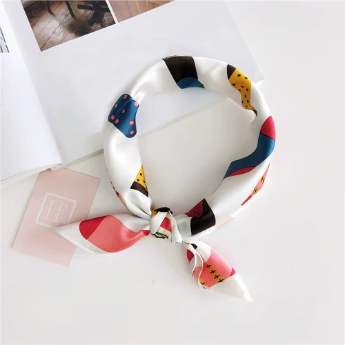New Square Silk Scarf Women Fashion Print Small Neck Scarfs Office Lady Hair Ban