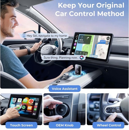 Wireless Carplay Adapter for iPhone, Convert Wired Carplay to Wireless (2 in 1) - Picture 4 of 13