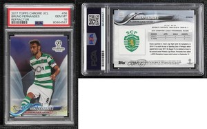 2017-18 Topps Chrome UCL Refractor Bruno Fernandes #66 PSA 10 GEM MT