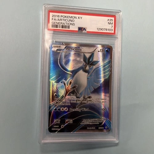 Pokemon 2016 Articuno 25/83 Full Art Holo Generations PSA 7