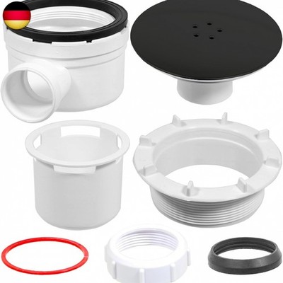 SPARES2GO Duschwanne für 90 mm Ablaufstopfenloch, 3,8 cm Ablaufgarnitur, Schwarz