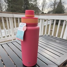 zak Leak-Proof Pink Plastic Water Bottle 42oz Twist Lid for Kids Teens