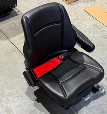 Genuine OEM Genie Telehandler Suspension Seat w/ Red Seatbelt & Armrest USA MADE