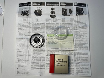 CANON Macrophoto Lens 20mm f 3.5 in original box, FD Mount Adapter, top Zustand