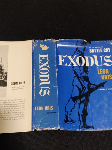 EXODUS by Leon Uris 1958 1st Edition HCDJ "Novel of Israel" - Imagen 3 de 10