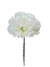Cream White Real Touch Silk Carnation Picks - 100 Count Bulk Artificial Flowe...
