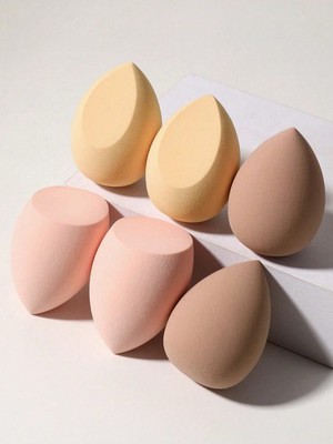6pcs Multicolor Soft Makeup Sponges For Foundation Concealer Powder