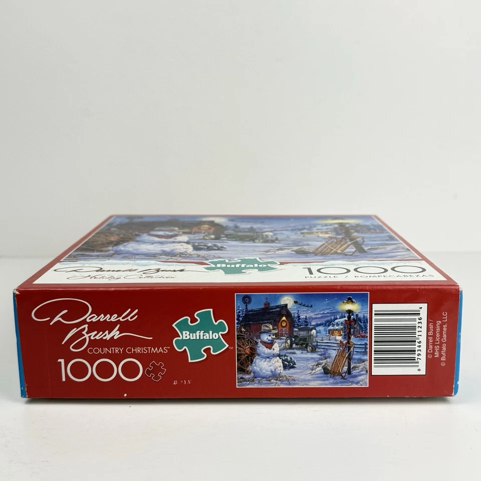 Country Christmas Darrell Bush 1000 Piece Puzzle w/ Poster Buffalo Games - Image 3 of 4