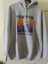 Black Cat Pew Pew Madafakas! Funny Meme Vintage Retro Men's Sweat Shirt XL